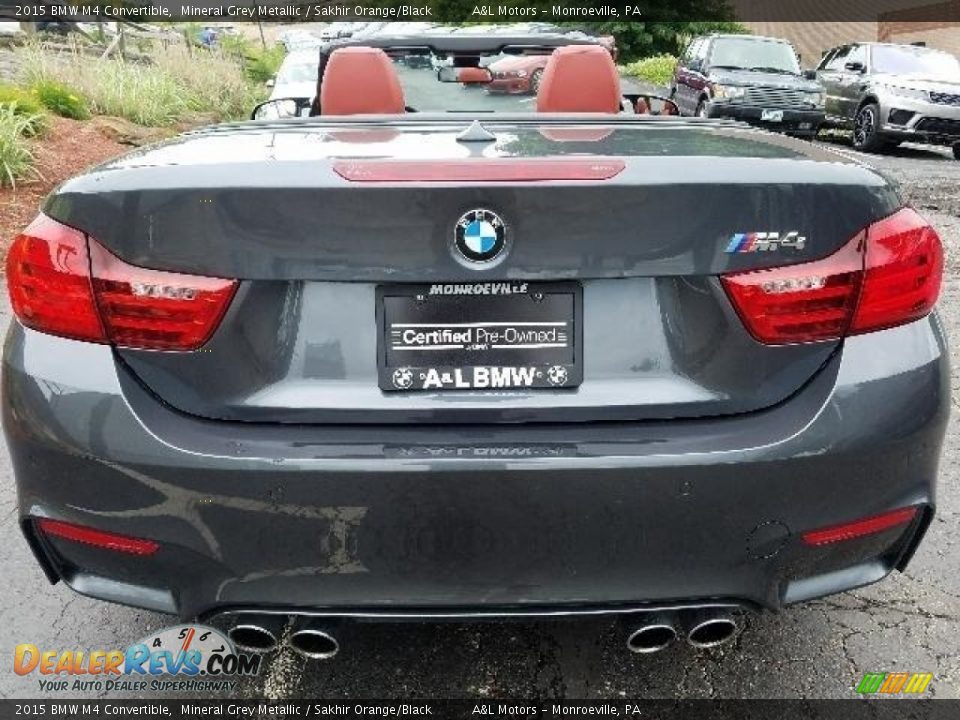 2015 BMW M4 Convertible Mineral Grey Metallic / Sakhir Orange/Black Photo #8