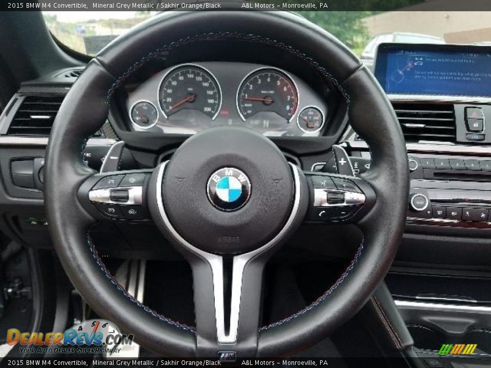 2015 BMW M4 Convertible Mineral Grey Metallic / Sakhir Orange/Black Photo #16