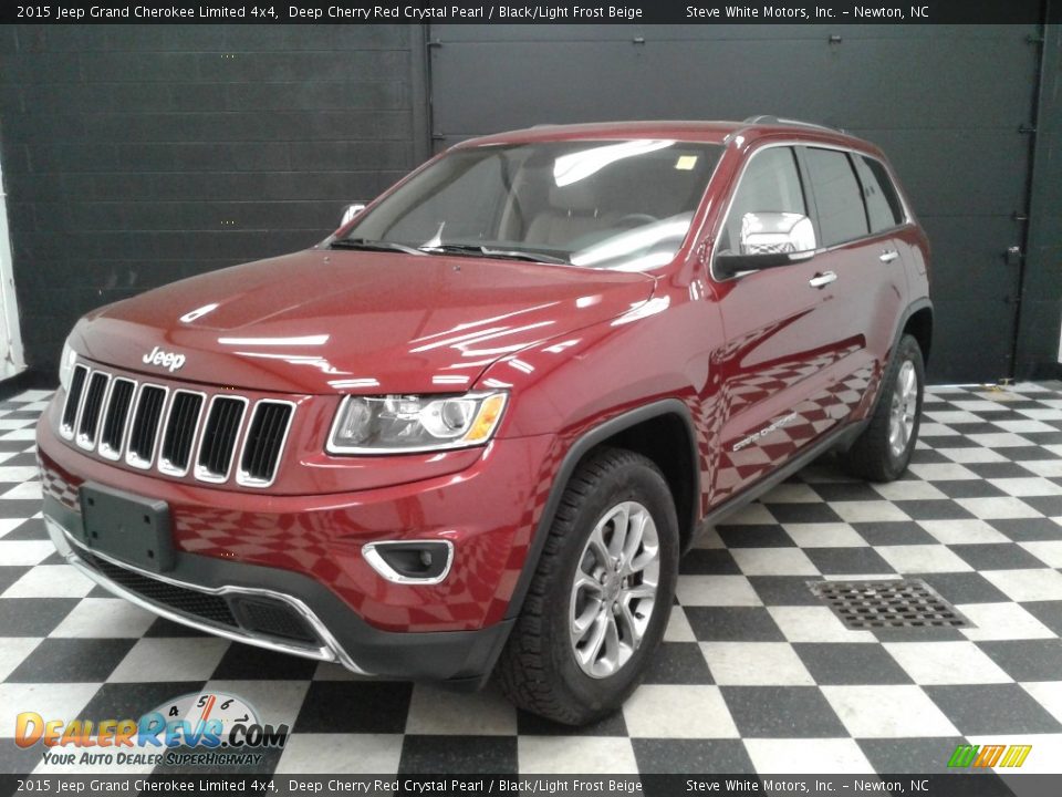 2015 Jeep Grand Cherokee Limited 4x4 Deep Cherry Red Crystal Pearl / Black/Light Frost Beige Photo #2