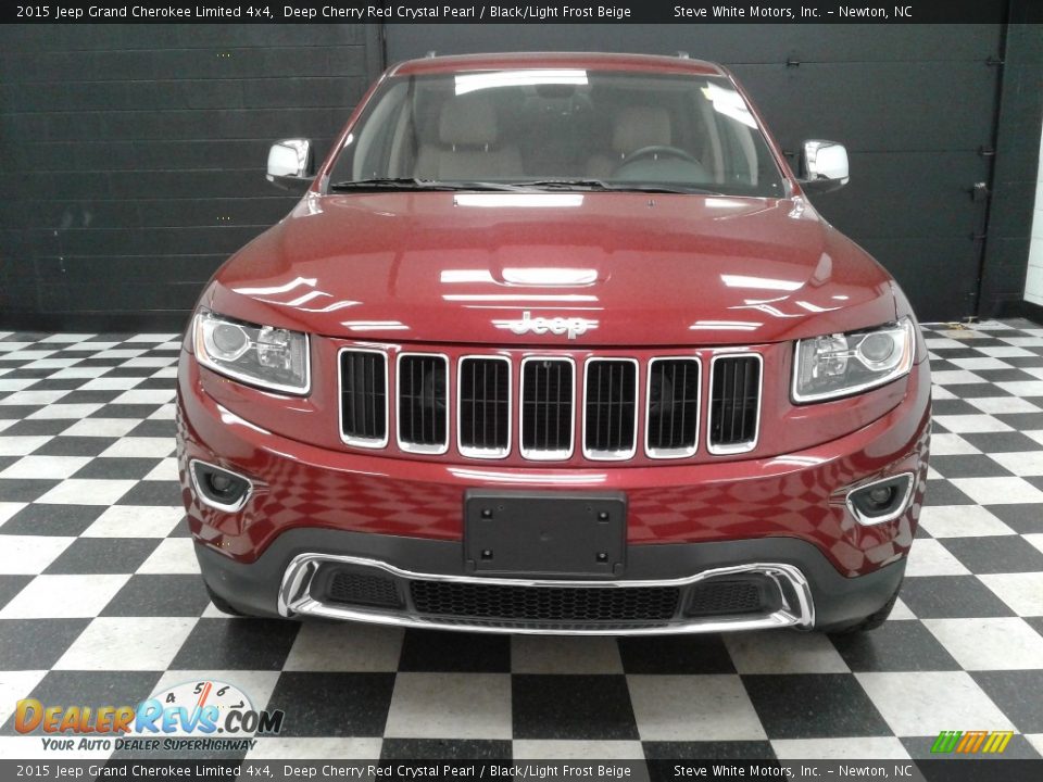 2015 Jeep Grand Cherokee Limited 4x4 Deep Cherry Red Crystal Pearl / Black/Light Frost Beige Photo #3