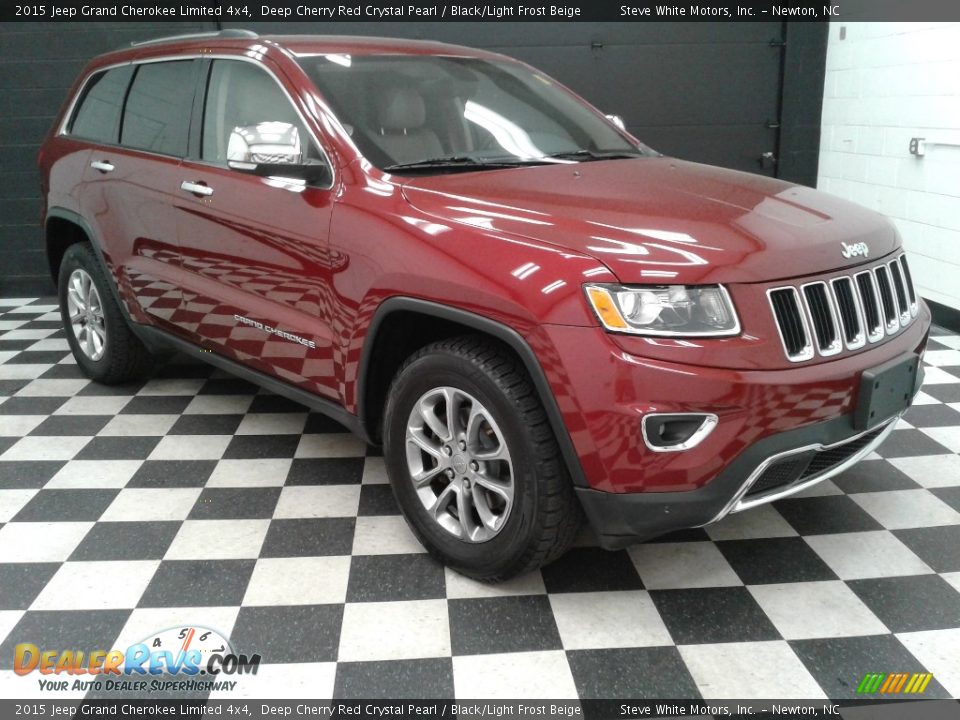 2015 Jeep Grand Cherokee Limited 4x4 Deep Cherry Red Crystal Pearl / Black/Light Frost Beige Photo #4
