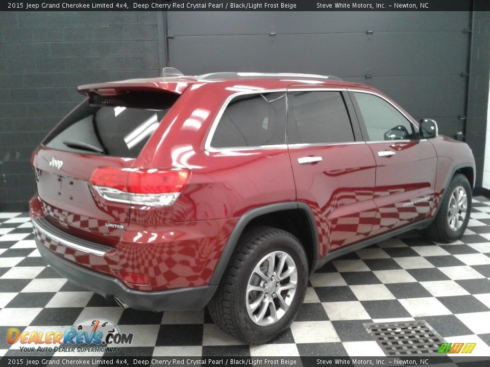 2015 Jeep Grand Cherokee Limited 4x4 Deep Cherry Red Crystal Pearl / Black/Light Frost Beige Photo #6