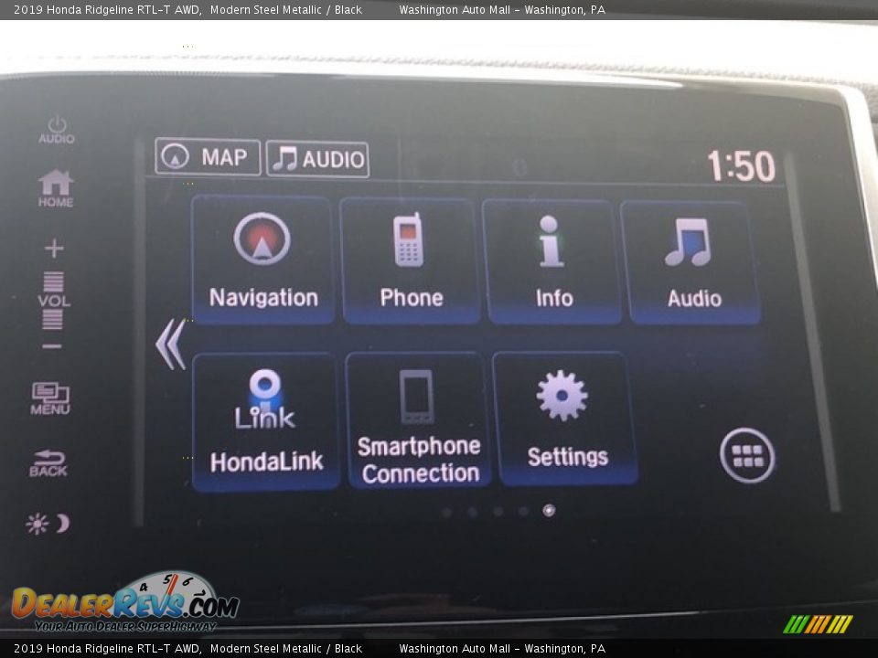 2019 Honda Ridgeline RTL-T AWD Modern Steel Metallic / Black Photo #15