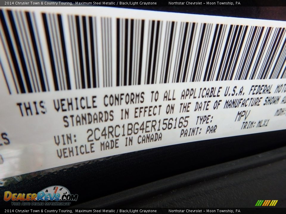 2014 Chrysler Town & Country Touring Maximum Steel Metallic / Black/Light Graystone Photo #28