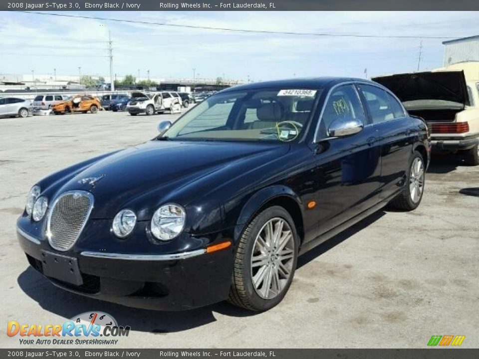 2008 Jaguar S-Type 3.0 Ebony Black / Ivory Photo #2