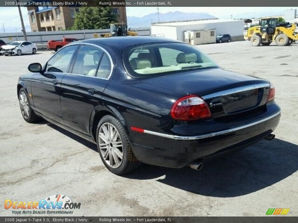 2008 Jaguar S-Type 3.0 Ebony Black / Ivory Photo #3