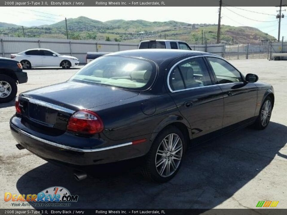 2008 Jaguar S-Type 3.0 Ebony Black / Ivory Photo #4