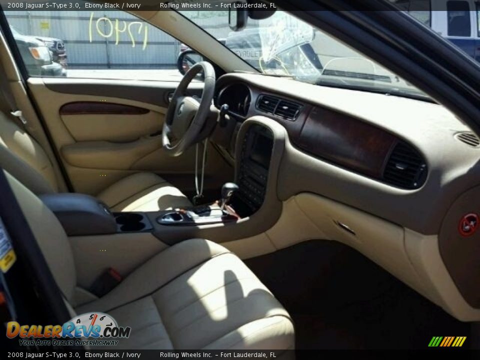 2008 Jaguar S-Type 3.0 Ebony Black / Ivory Photo #5