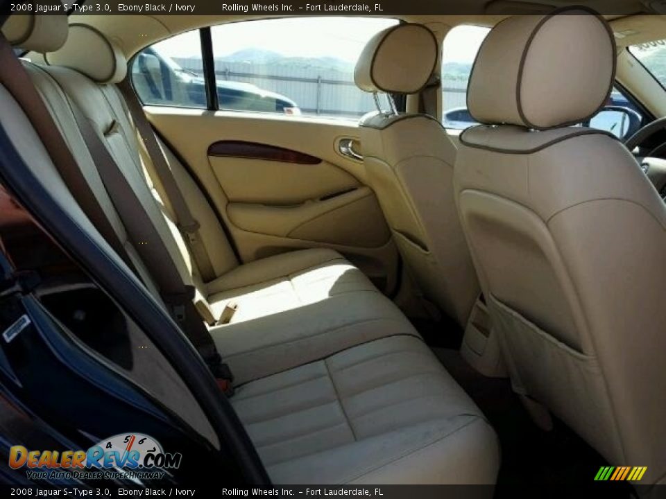 2008 Jaguar S-Type 3.0 Ebony Black / Ivory Photo #6