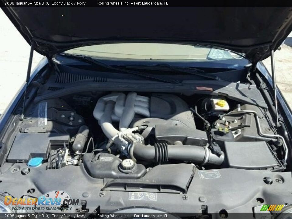 2008 Jaguar S-Type 3.0 Ebony Black / Ivory Photo #7