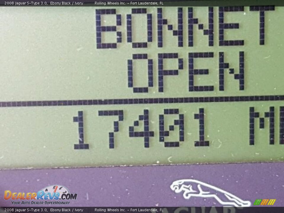 2008 Jaguar S-Type 3.0 Ebony Black / Ivory Photo #8