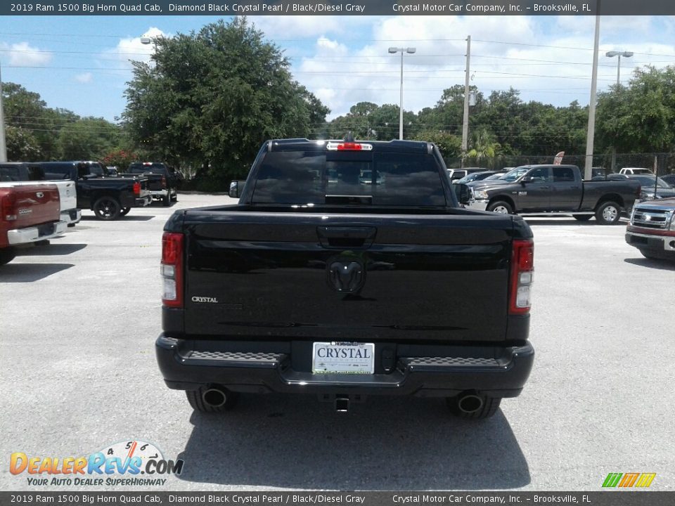 2019 Ram 1500 Big Horn Quad Cab Diamond Black Crystal Pearl / Black/Diesel Gray Photo #4