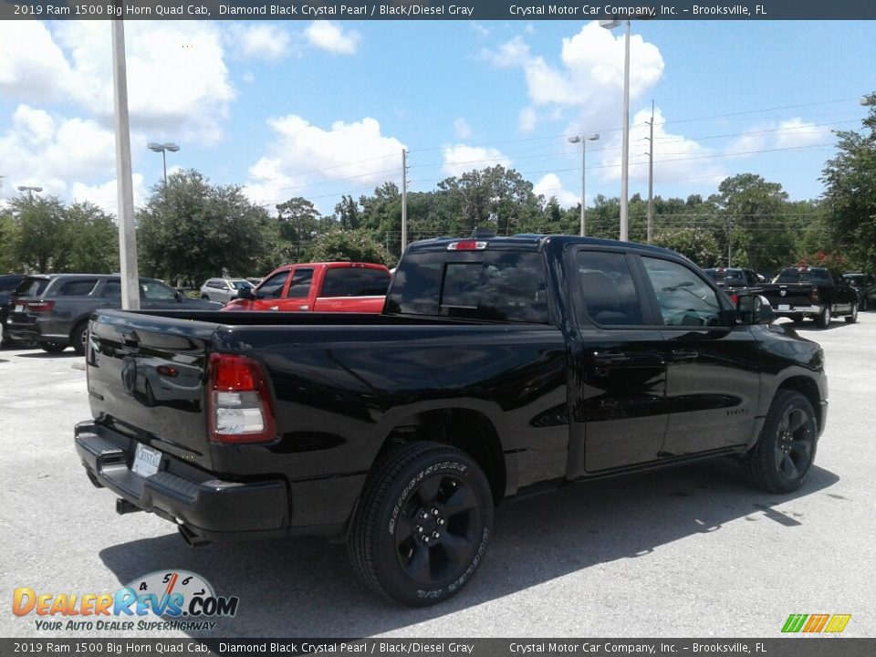 2019 Ram 1500 Big Horn Quad Cab Diamond Black Crystal Pearl / Black/Diesel Gray Photo #5