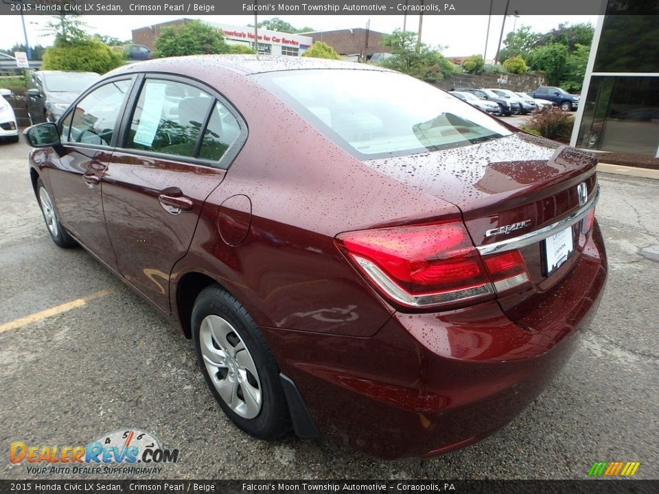 2015 Honda Civic LX Sedan Crimson Pearl / Beige Photo #3