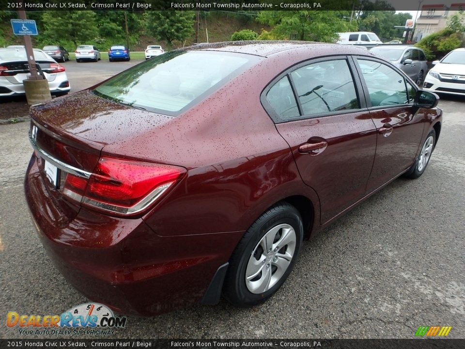 2015 Honda Civic LX Sedan Crimson Pearl / Beige Photo #5