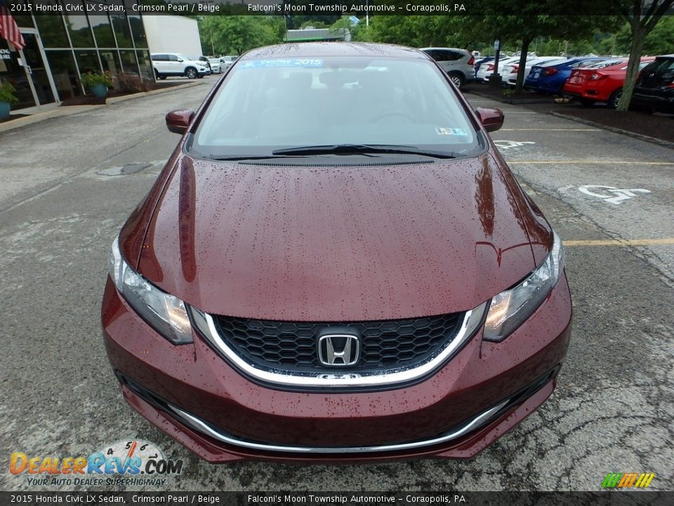 2015 Honda Civic LX Sedan Crimson Pearl / Beige Photo #8