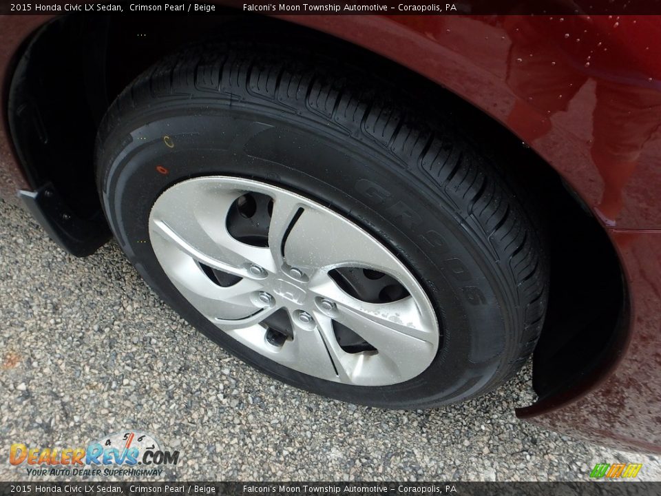 2015 Honda Civic LX Sedan Crimson Pearl / Beige Photo #9