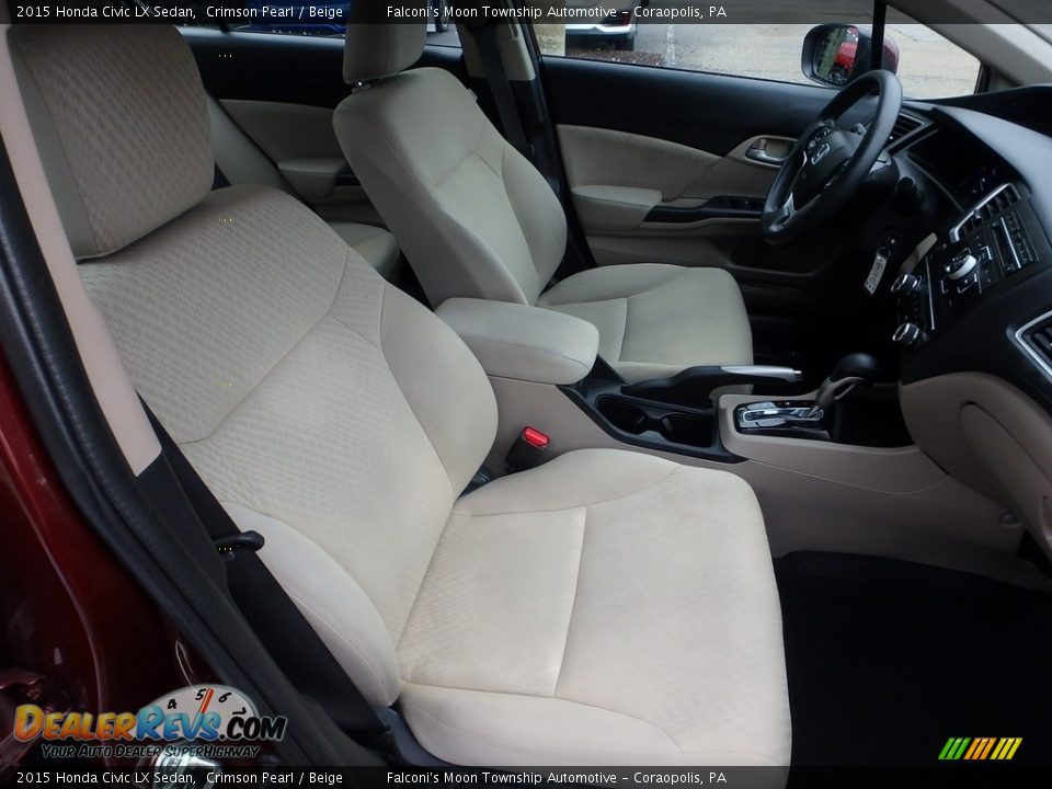 2015 Honda Civic LX Sedan Crimson Pearl / Beige Photo #10