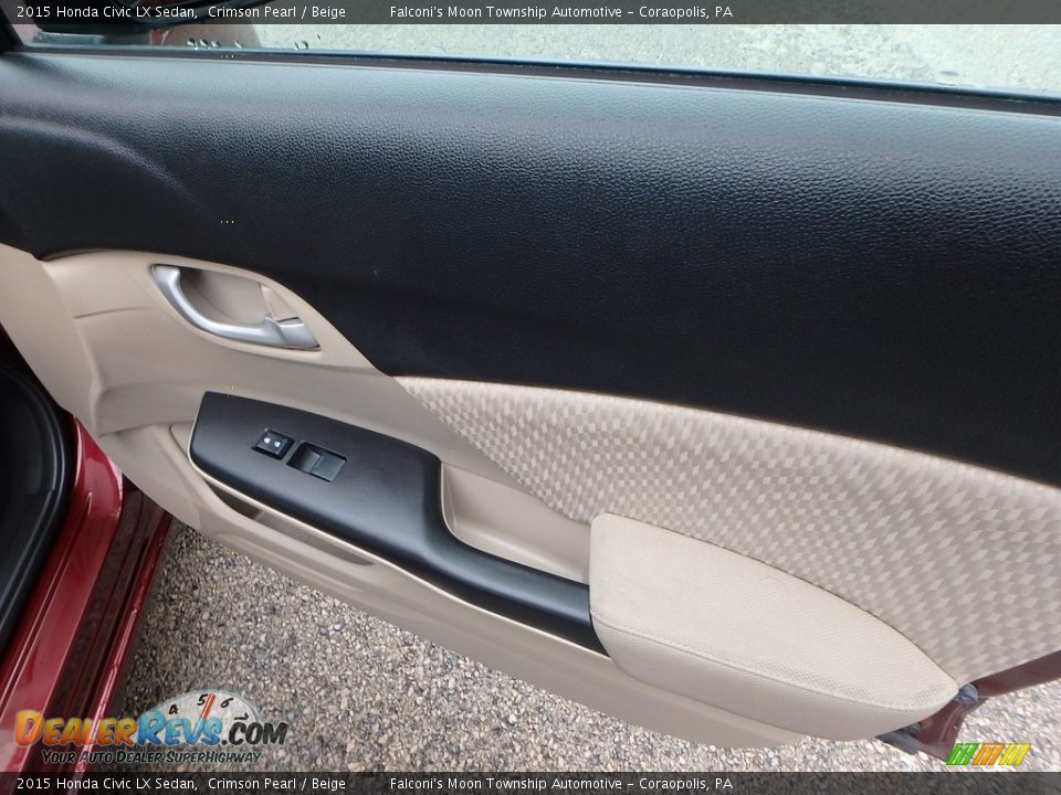 2015 Honda Civic LX Sedan Crimson Pearl / Beige Photo #12