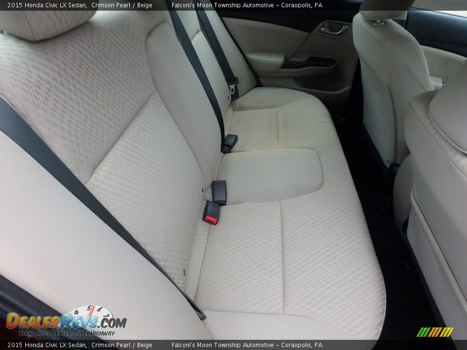 2015 Honda Civic LX Sedan Crimson Pearl / Beige Photo #13