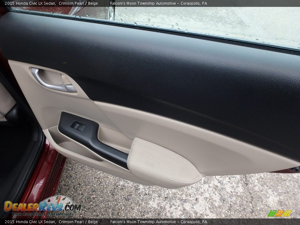 2015 Honda Civic LX Sedan Crimson Pearl / Beige Photo #14