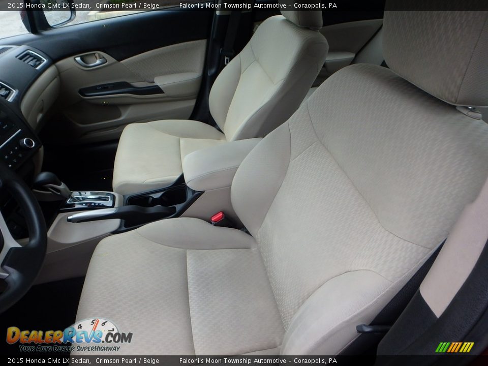 2015 Honda Civic LX Sedan Crimson Pearl / Beige Photo #15