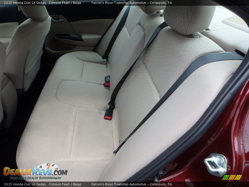2015 Honda Civic LX Sedan Crimson Pearl / Beige Photo #16