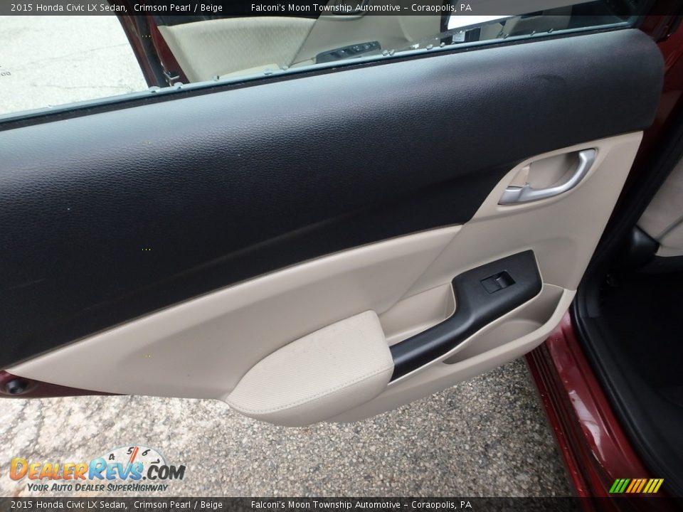 2015 Honda Civic LX Sedan Crimson Pearl / Beige Photo #18