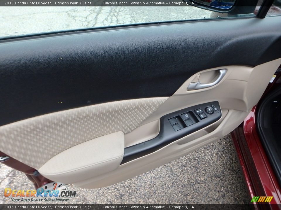 2015 Honda Civic LX Sedan Crimson Pearl / Beige Photo #19