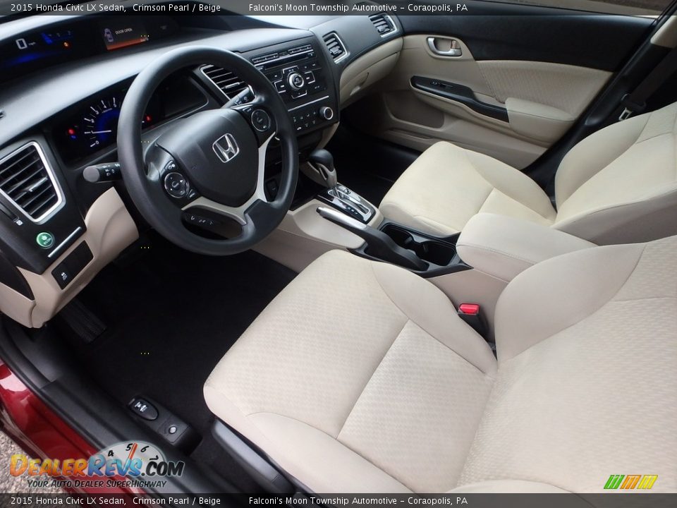 2015 Honda Civic LX Sedan Crimson Pearl / Beige Photo #20