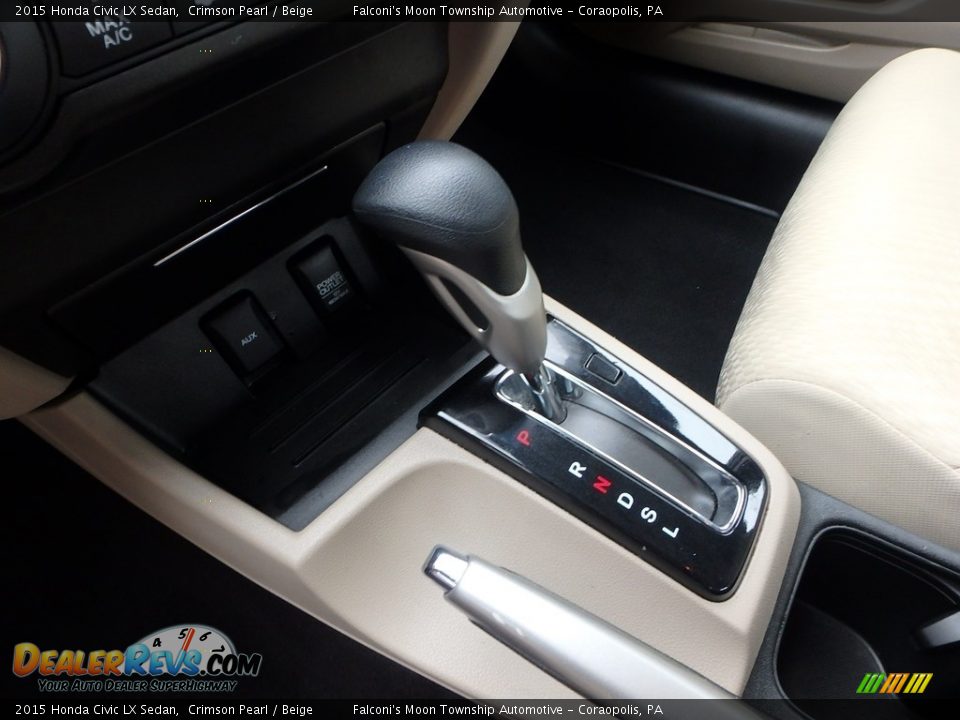 2015 Honda Civic LX Sedan Crimson Pearl / Beige Photo #21