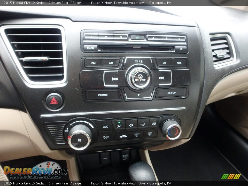 2015 Honda Civic LX Sedan Crimson Pearl / Beige Photo #22