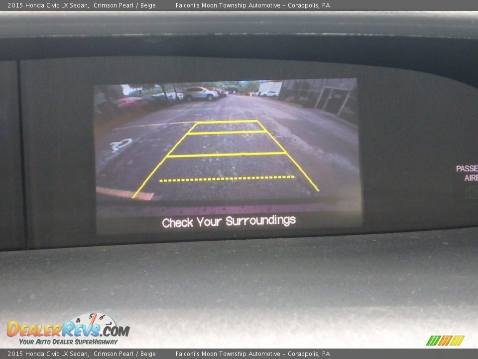 2015 Honda Civic LX Sedan Crimson Pearl / Beige Photo #25