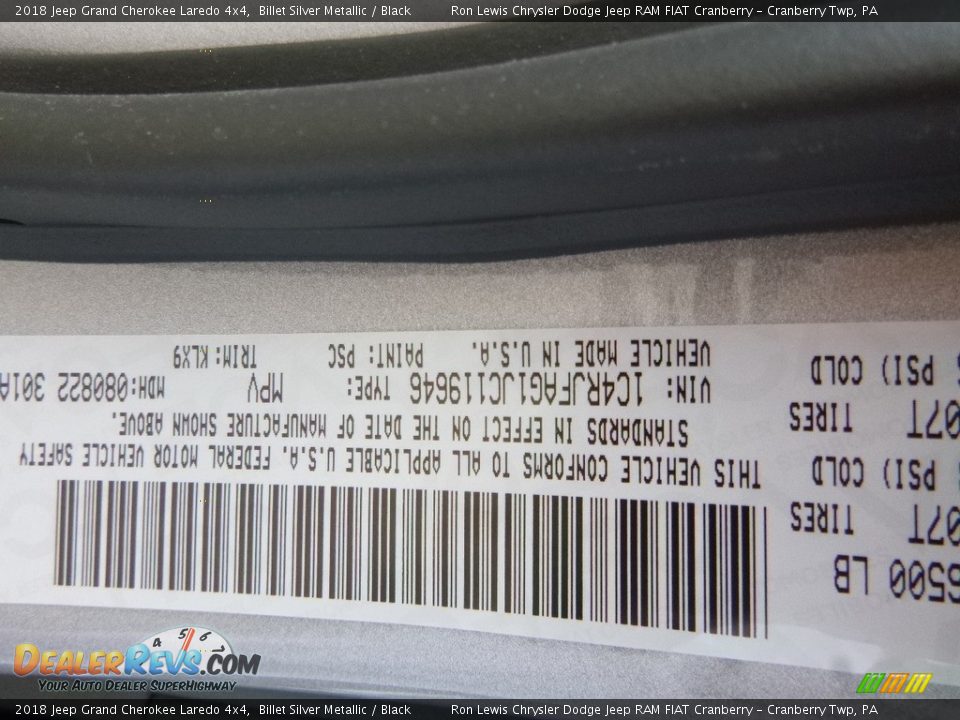 2018 Jeep Grand Cherokee Laredo 4x4 Billet Silver Metallic / Black Photo #13