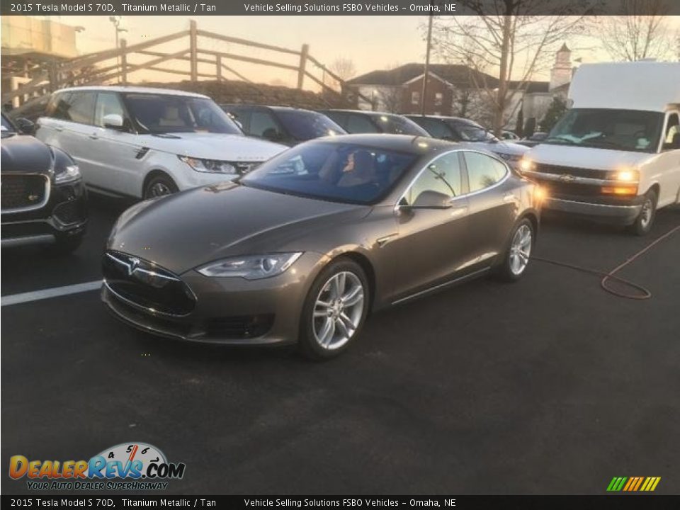 2015 Tesla Model S 70D Titanium Metallic / Tan Photo #4
