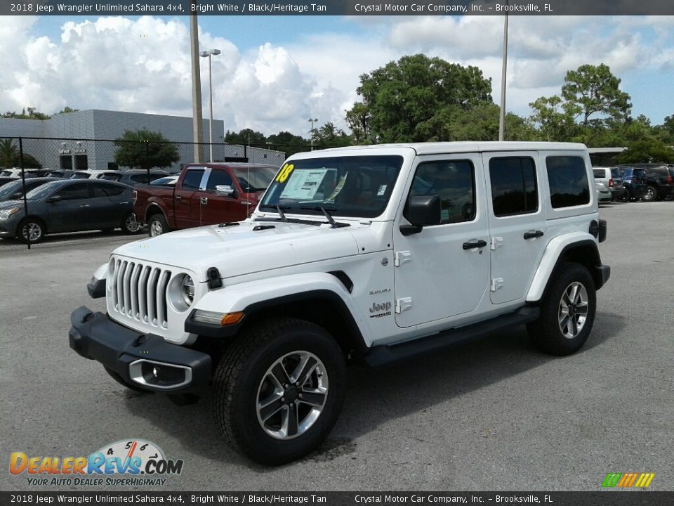 2018 Jeep Wrangler Unlimited Sahara 4x4 Bright White / Black/Heritage Tan Photo #1