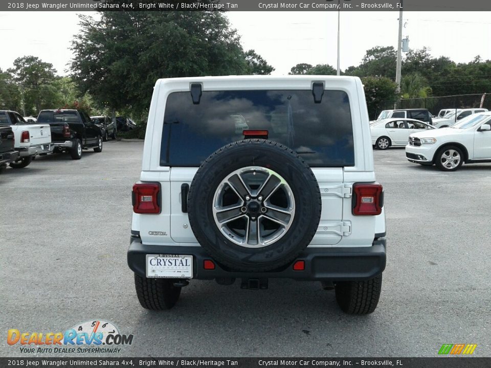 2018 Jeep Wrangler Unlimited Sahara 4x4 Bright White / Black/Heritage Tan Photo #4