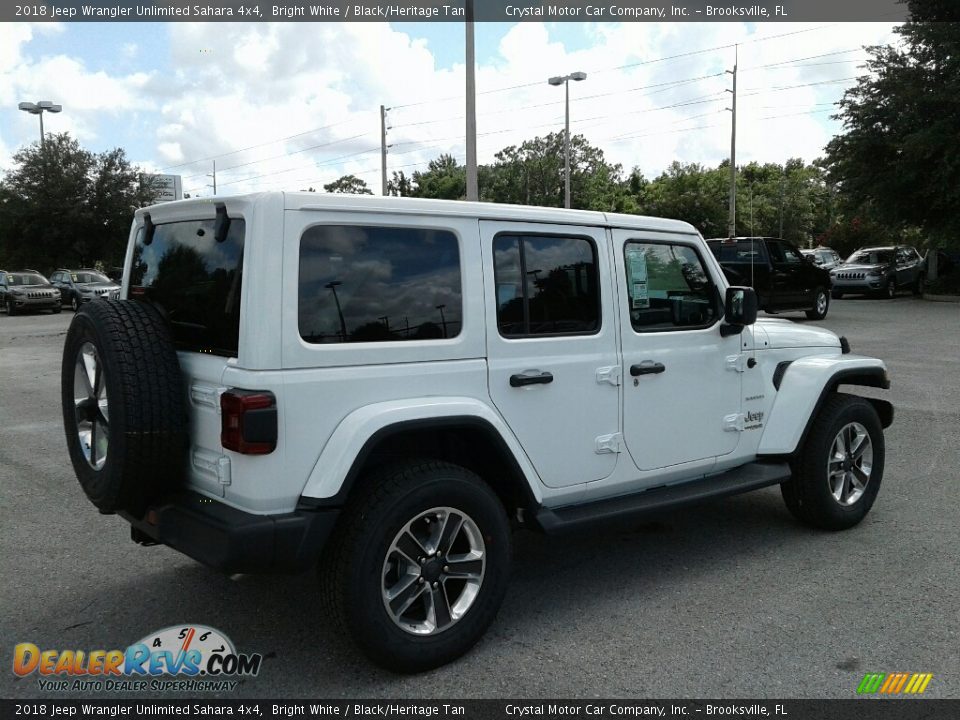 2018 Jeep Wrangler Unlimited Sahara 4x4 Bright White / Black/Heritage Tan Photo #5