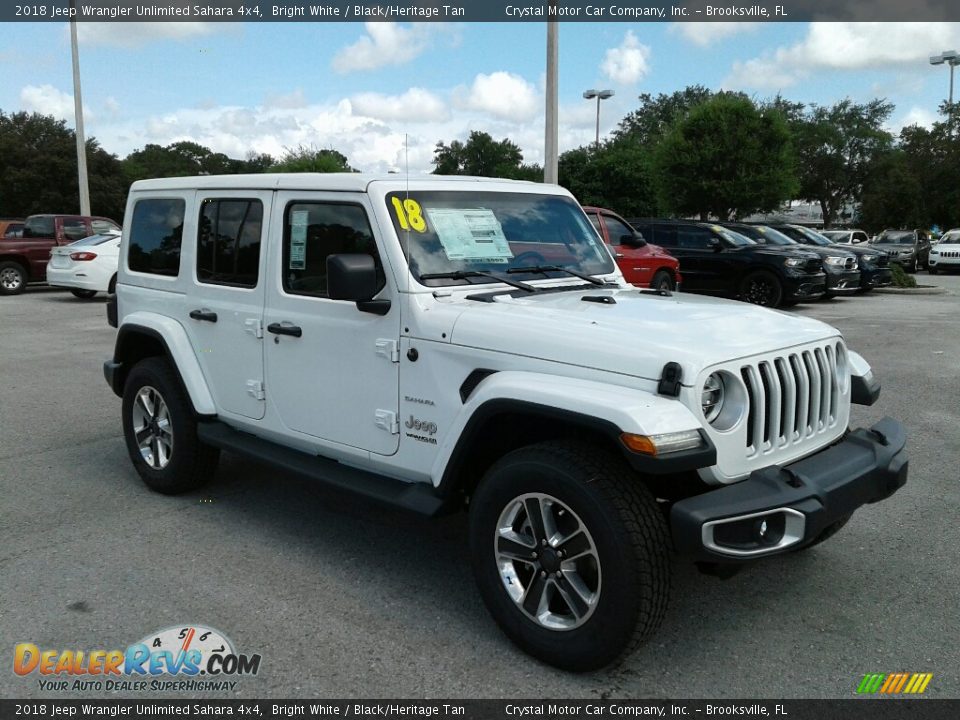 2018 Jeep Wrangler Unlimited Sahara 4x4 Bright White / Black/Heritage Tan Photo #7