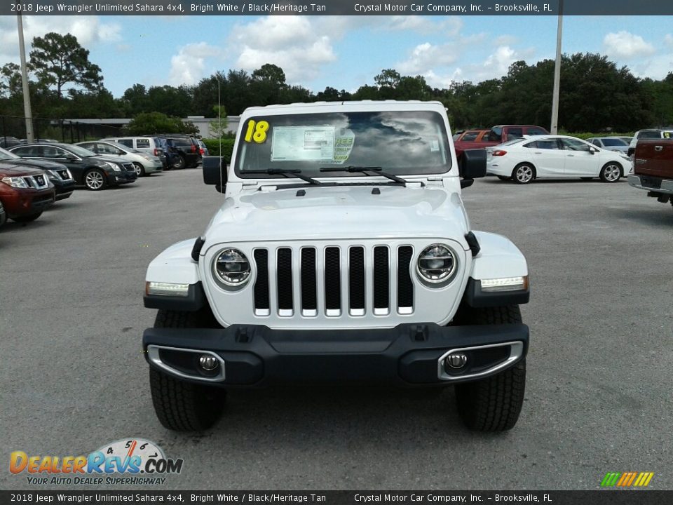 2018 Jeep Wrangler Unlimited Sahara 4x4 Bright White / Black/Heritage Tan Photo #8