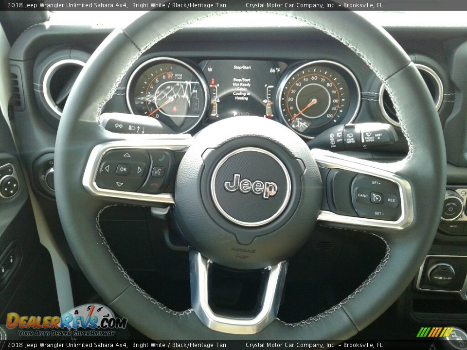 2018 Jeep Wrangler Unlimited Sahara 4x4 Bright White / Black/Heritage Tan Photo #14