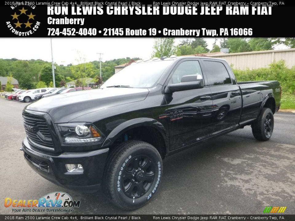 2018 Ram 2500 Laramie Crew Cab 4x4 Brilliant Black Crystal Pearl / Black Photo #1