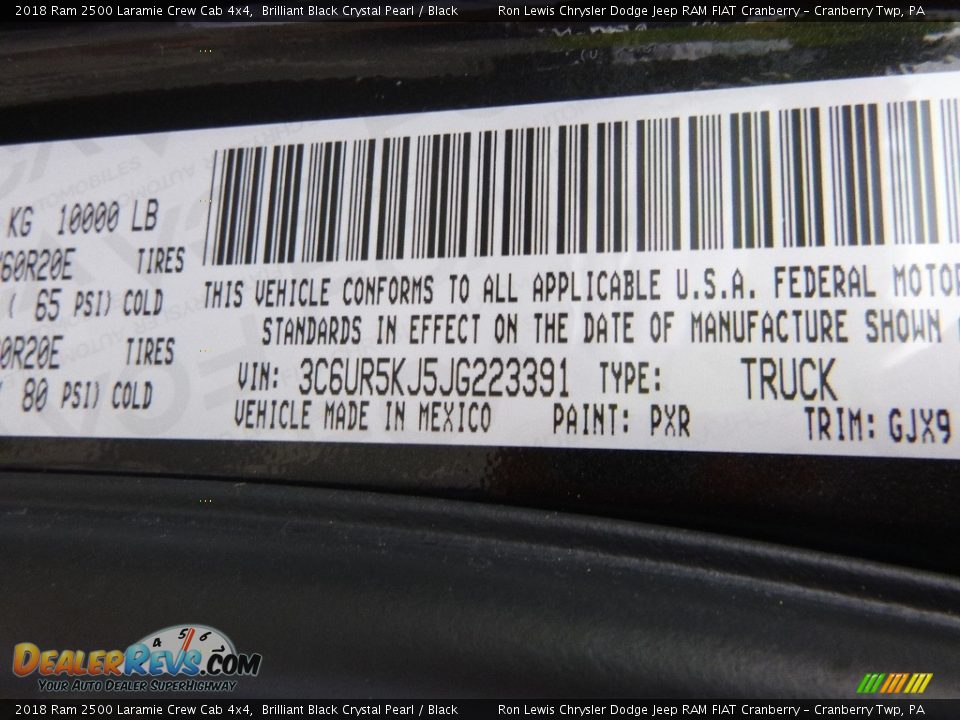 2018 Ram 2500 Laramie Crew Cab 4x4 Brilliant Black Crystal Pearl / Black Photo #16
