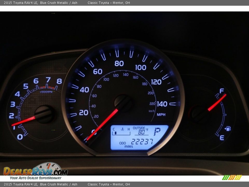 2015 Toyota RAV4 LE Blue Crush Metallic / Ash Photo #7