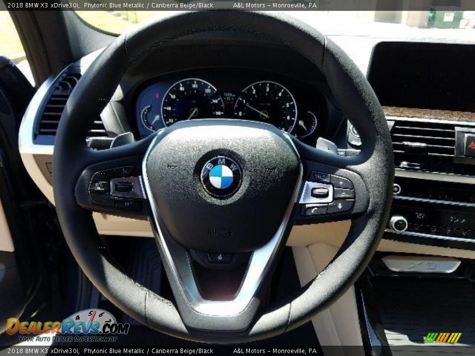 2018 BMW X3 xDrive30i Phytonic Blue Metallic / Canberra Beige/Black Photo #12