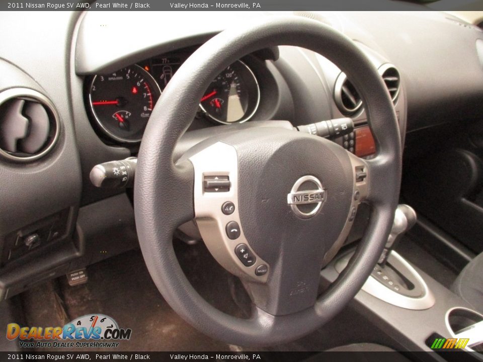 2011 Nissan Rogue SV AWD Pearl White / Black Photo #14