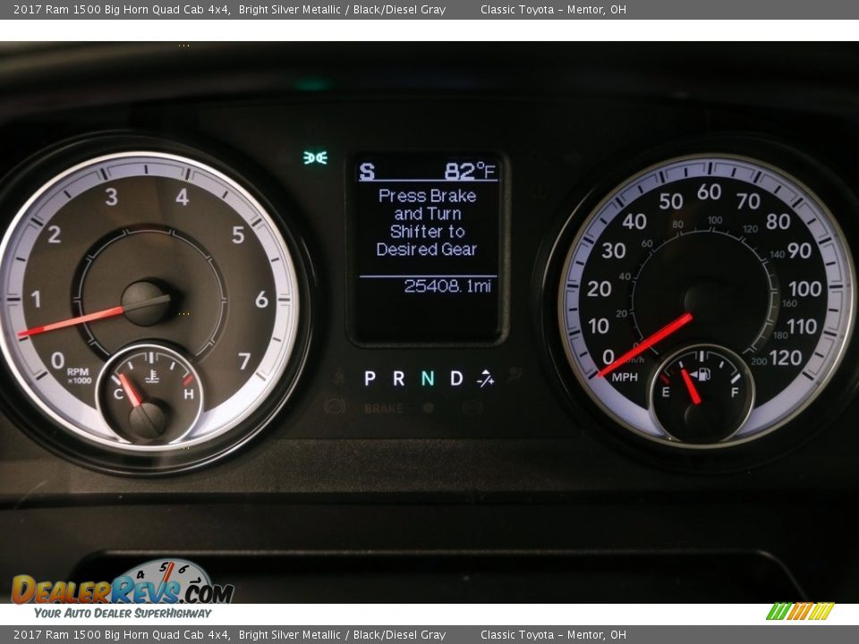 2017 Ram 1500 Big Horn Quad Cab 4x4 Bright Silver Metallic / Black/Diesel Gray Photo #7