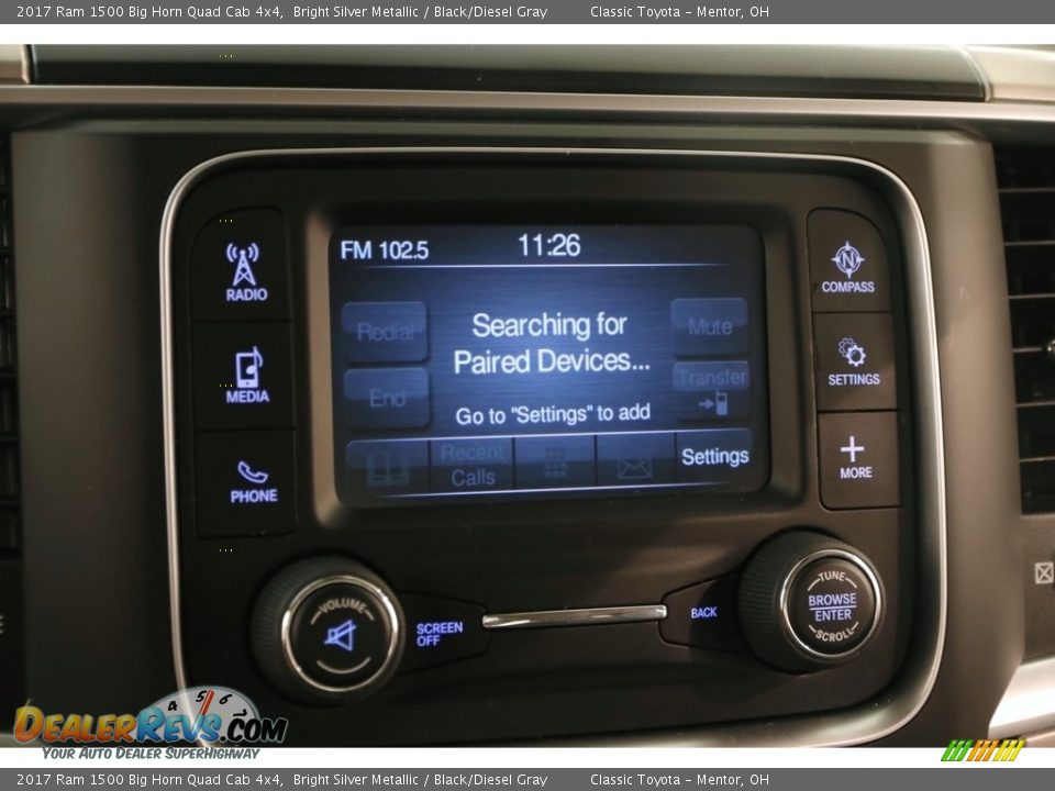 2017 Ram 1500 Big Horn Quad Cab 4x4 Bright Silver Metallic / Black/Diesel Gray Photo #11