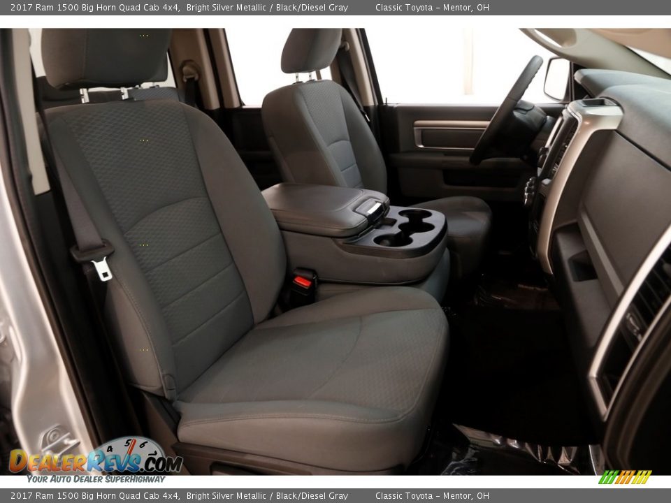 2017 Ram 1500 Big Horn Quad Cab 4x4 Bright Silver Metallic / Black/Diesel Gray Photo #12
