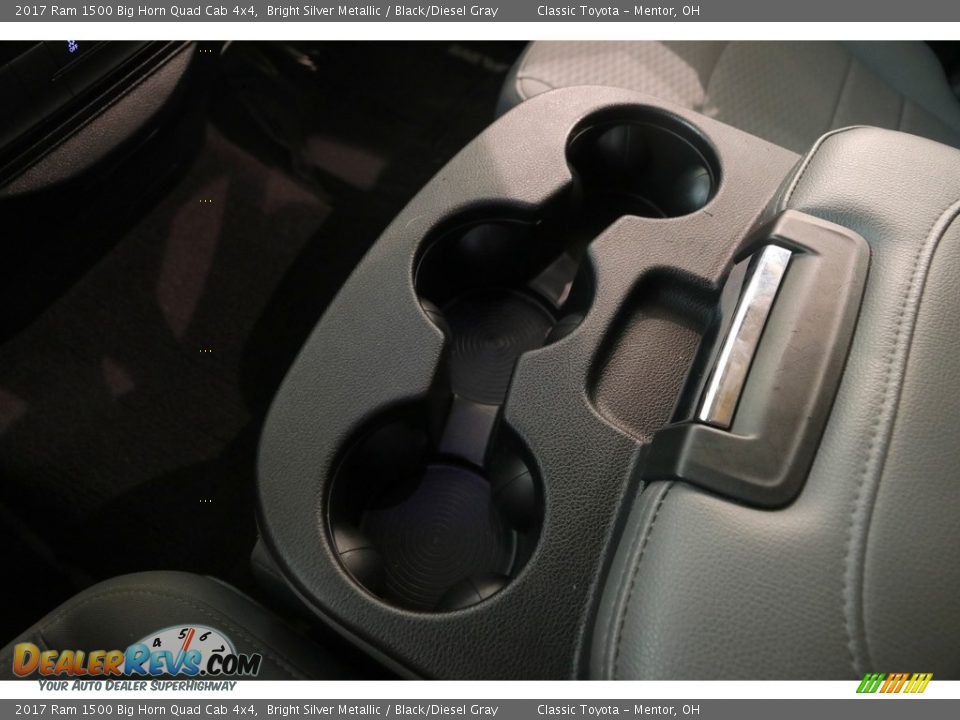 2017 Ram 1500 Big Horn Quad Cab 4x4 Bright Silver Metallic / Black/Diesel Gray Photo #13